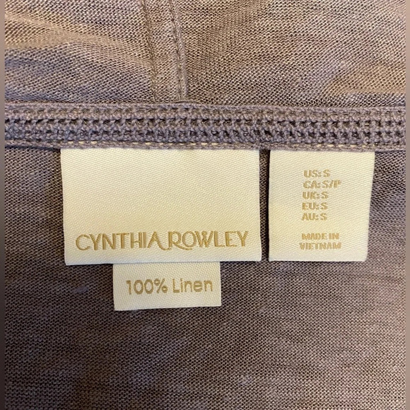 Cynthia Rowley 100% Linen Long Line Hooded Open Cardigan - Picture 5 of 7